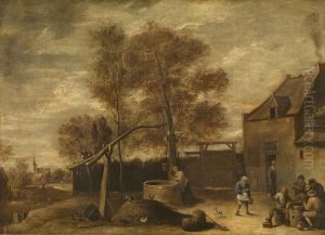 Op het neerhof by David Teniers the Younger