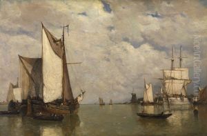Kalmte voor het onweer bij Dordrecht by Paul Jean Clays