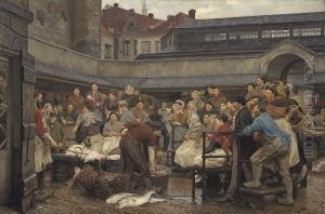 De oude vismijn van Antwerpen in 1882 by Edgard Farasyn