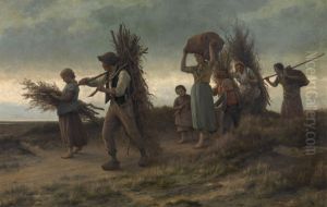 Een familie Kempense houthakkers by Frans Van Kuyck