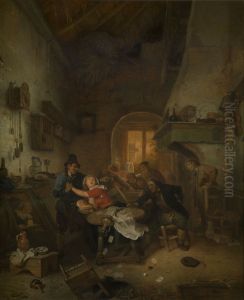 Ruzie bij het kaartspel by Ignatius Josephus van Regemorter