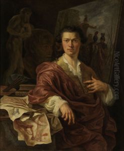 Portrait of Artist A. C. Lens by Willem Jacob Herreyns