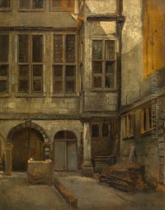 Courtyard of Antwerp Town Hall by Jan August Hendrik Leys