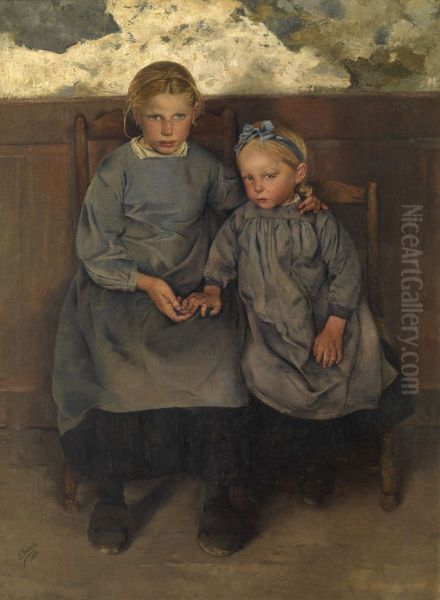 Twee Waalse boerenkinderen - view 1