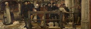 Bij de stadspoort by Jan August Hendrik Leys