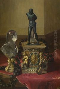 At the Louvre by Blaise Alexandre Desgoffe