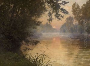 Zonsondergang aan de boorden van de Loing