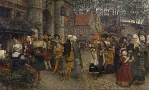 Binnen de muren van Antwerpen in 1550 by Charles Boom