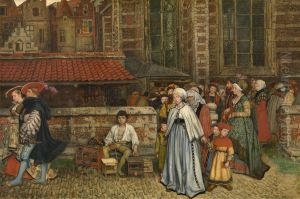 After Mass by Jan August Hendrik Leys