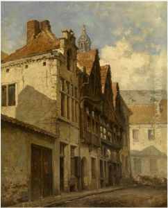 The Stoelstraatje and the tower of the Saint Paul's Church