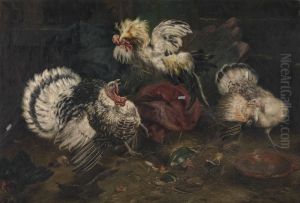 Fighting Cocks by Piet Van Engelen