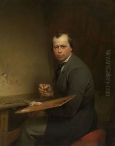 Self-portrait of Ferdinand De Braekeleer by Ferdinand de Braekeleer