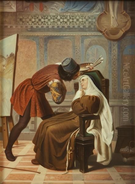 Artist Courting A Nun In An Interior - view 1