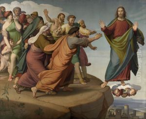 Christus ontsnapt aan de Farizeeen by Johann Friedrich Overbeck