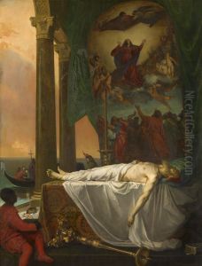 De dode Titiaan opgebaard in het Palazzo Barbarigo