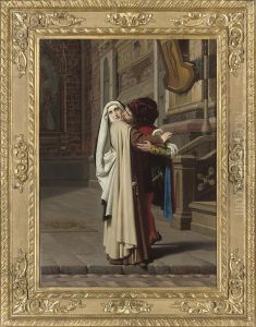The Embrace Of Fra Filippo Lippi And Lucrezia Buti by Gabriele Castagnola