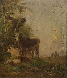Koeien en schapen by Eugene Verboeckhoven