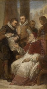The Painters Matthijs and Paul Bril in Rome by Nicaise de Keyser
