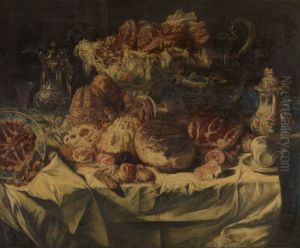 Stilleven met gebak by Willem Linnig Junior