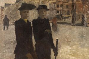 Vrouwen op het Rokin, Amsterdam by George Hendrik Breitner