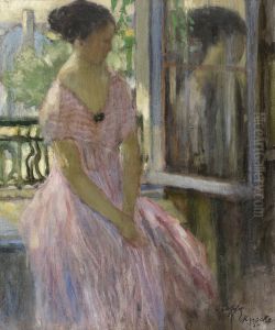 Woman at the Window by Auguste Oleffe