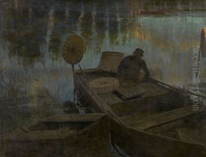 Fisherman in the Moonlight by Charles Mertens