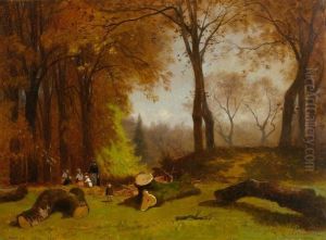 Waldansicht Mit Kindern by Gustave Castan