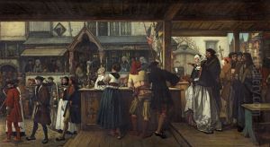 Bezoek van Albrecht Durer in Antwerpen in 1520 by Jan August Hendrik Leys