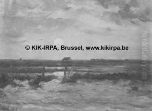 Rising of the Moon in Blankenberge by Theodore Verstraete