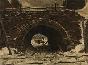 Oude brug by Constantin Meunier