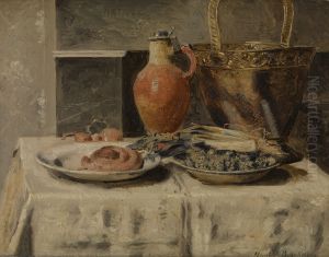 Stilleven met kruik by Henri de Braekeleer