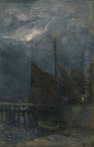 Haveningang bij nacht Haveningang bij nacht