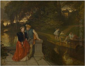Lovers in the park by Josef Lies