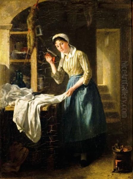 Woman Ironing - view 1