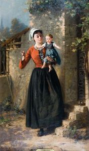 Moeder En Kind by Pierre Jean Edmond Castan