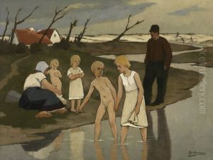 Bathing children by Eugene Laermans