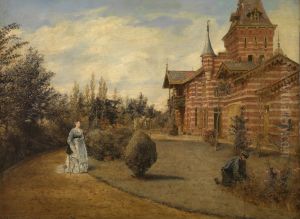 Het buitengoed van Gustave Couteaux by Henri de Braekeleer