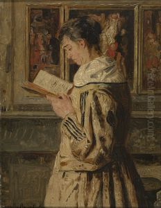 Lezende vrouw by Henri de Braekeleer