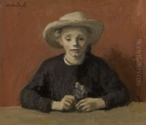 Gusta met hoedje by Albert Van Dyck