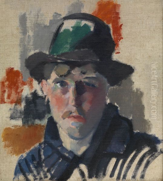 Self Portrait in a Green Hat - view 1