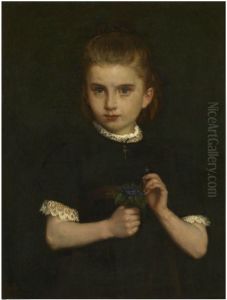 Girl holding a bouquet of violets