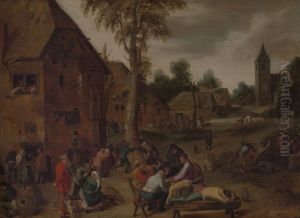 Dorpskermis by Adriaen Brouwer