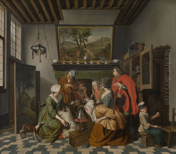 A party drinking coffee - view 1