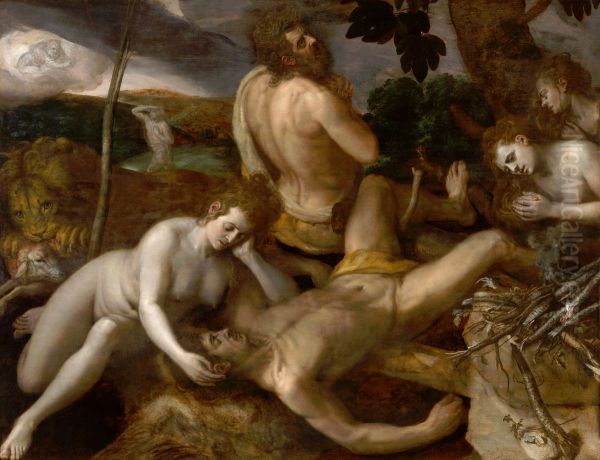 Adam and Eve grieve over the Dead Body of Abel - view 1