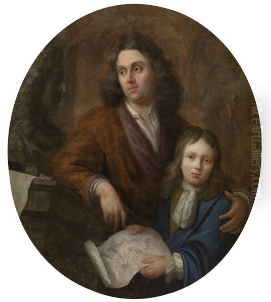 Double portrait of Guilliam Kerricx (1652-1719) and his son Willem Ignatius (1682-1745) - view 1