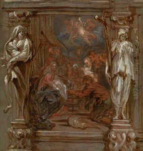 Adoration of the shepherds by Lucas Franchoys the Younger