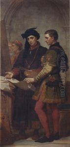The Painters Jan van Eyck and Rogier van der Weyden by Nicaise de Keyser