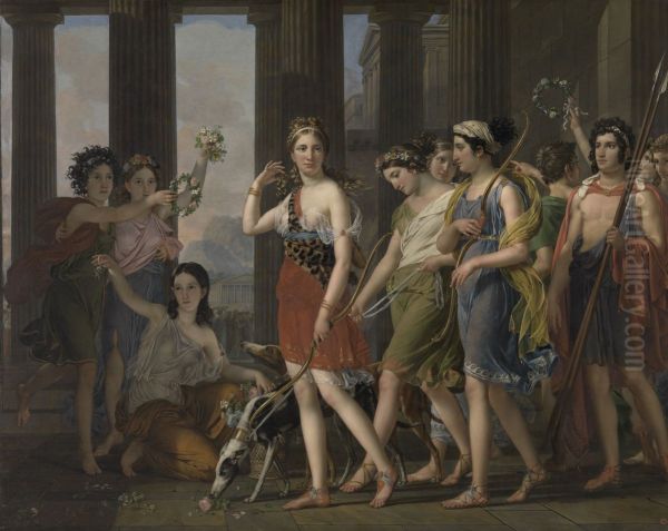 The Beautiful Anthia Leading her Companions to the Temple of Diana in Ephesus - view 1