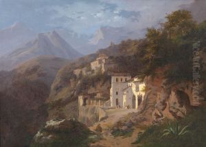The Capuchin Monastery at La Cava (Salerno) by Edouard De Vigne