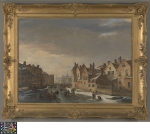 Winter Scene in Ghent by Pieter-Frans De Noter